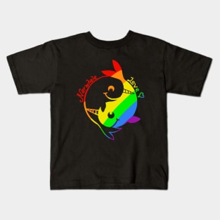 rainbow narwhale zen ying yang Kids T-Shirt